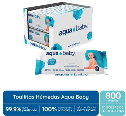 Captura de pantalla 2026-05-18 225645 Caja Toallitas Húmedas Aqua Baby – 20 paquetes de 40u c/u - Imagen 1